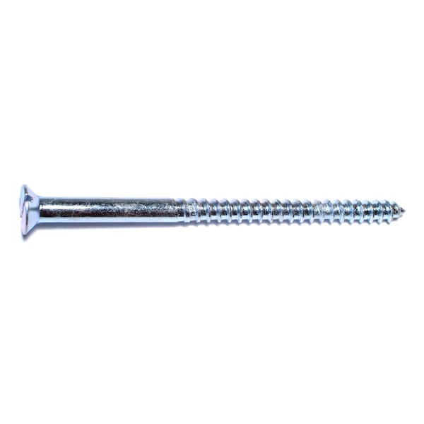 Midwest Fastener Wood Screw, #14, 4 in, Zinc Plated Steel Flat Head Slotted Drive, 14 PK 63108 - main